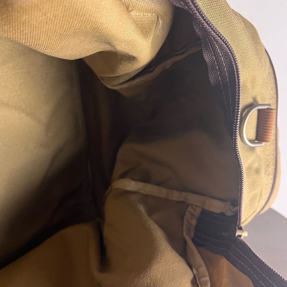L.L. Bean vintage Men's Tan canvas leather  Duffel Bag medium size - Picture 14 of 16